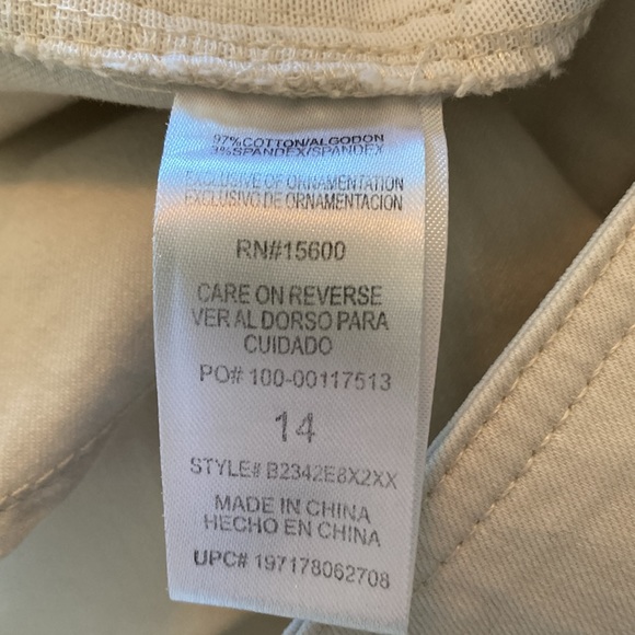 Democracy Womens Cargo Roll Snap Hem Pant 14 Cream Ab Technology Stretch - Picture 9 of 10